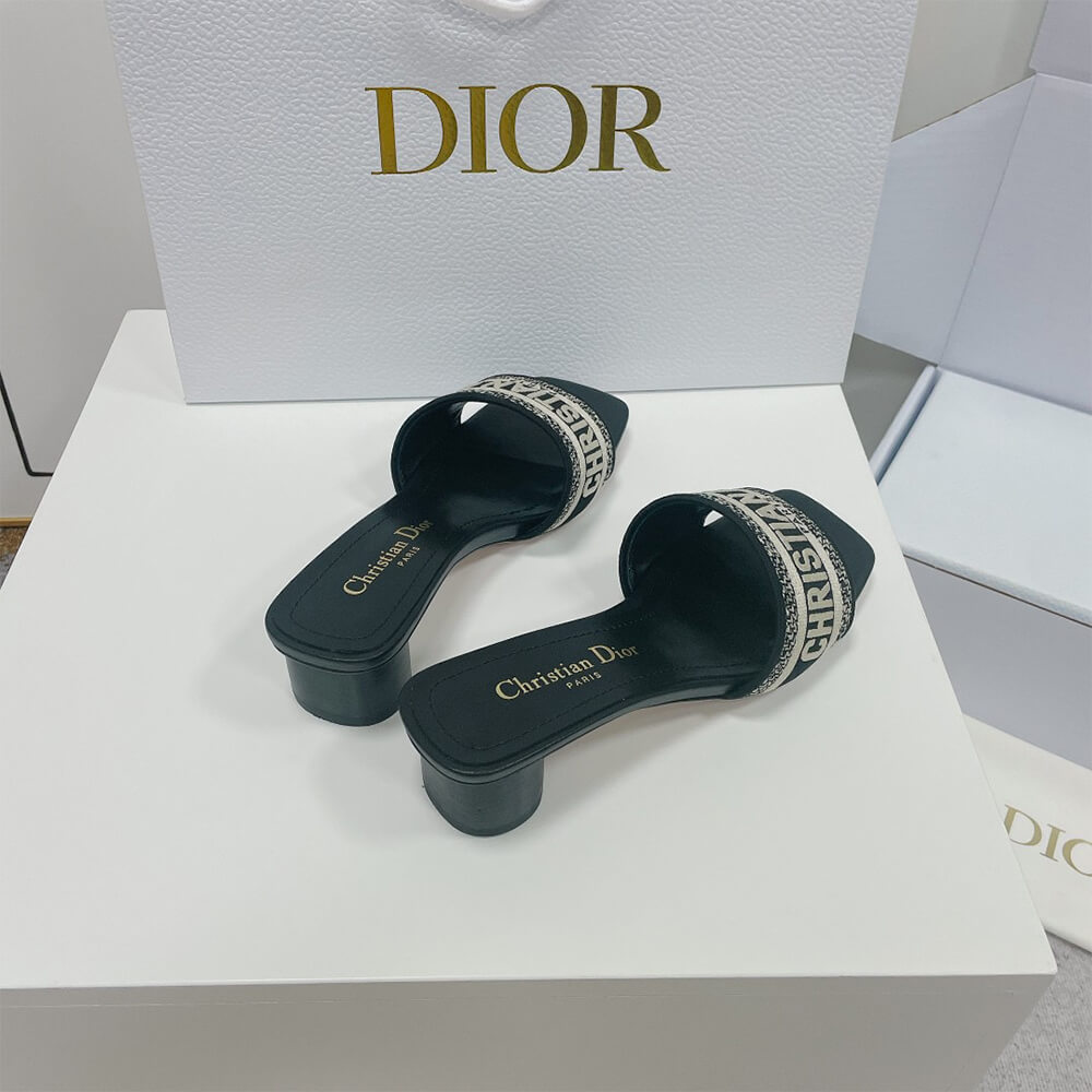 Dior Dway Heeled Slide Shoes - Replica Luxury Bags™