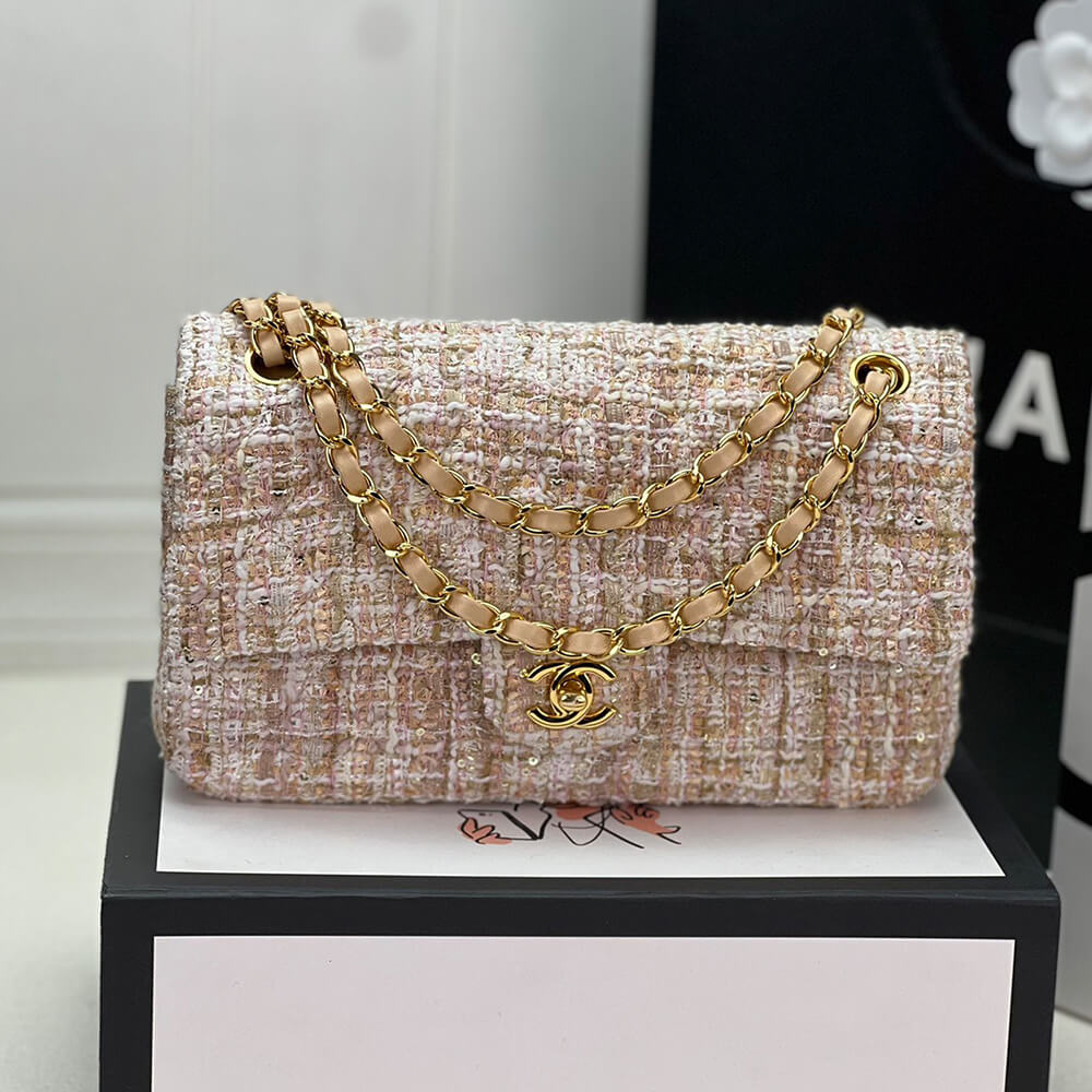 Chanel Tweed Medium Classic Flap Bag - Replica Luxury Bags™