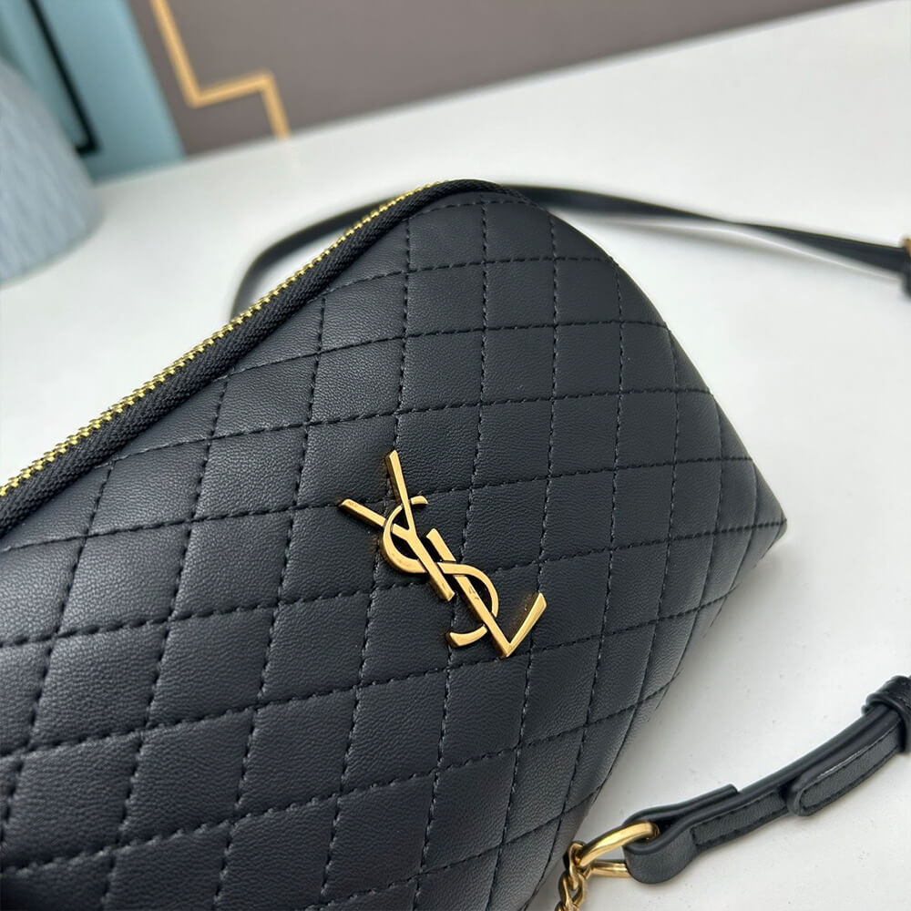 YSL Gaby Zipped Pouch Bag in Quilted Lambskin - Replica Luxury Bags™