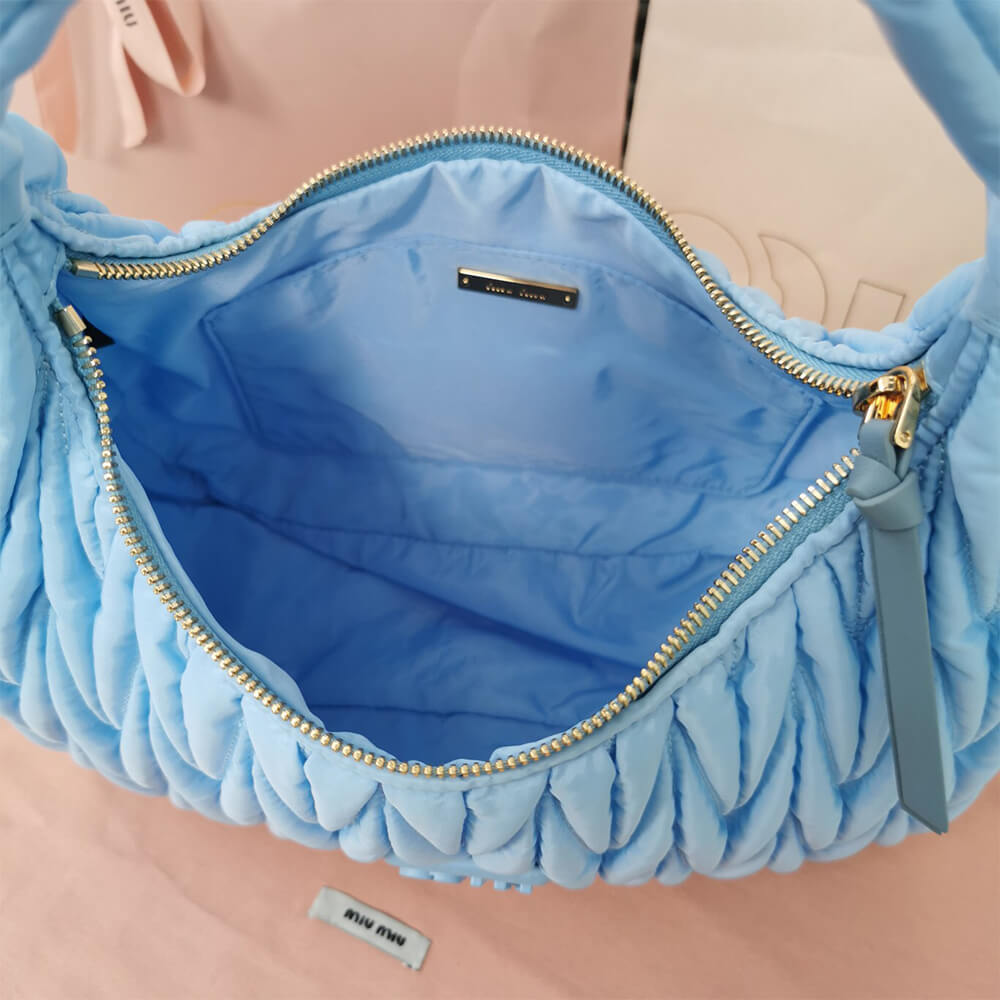 Miumiu Miu Wander Matelasse Regenerated Nylon Hobo Bag - Replica Luxury Bags™