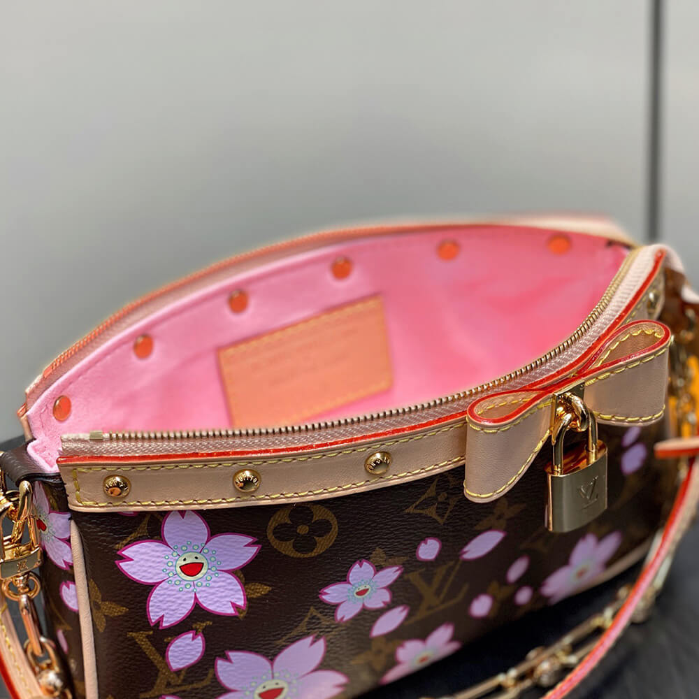 LV x TM Pochette Accessoires Bag in Canvas Sakura Brown - Replica Luxury Bags™