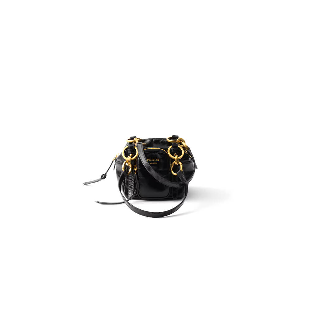 Prada Dangle Leather Top Handle Mini Bag - Replica Luxury Bags™