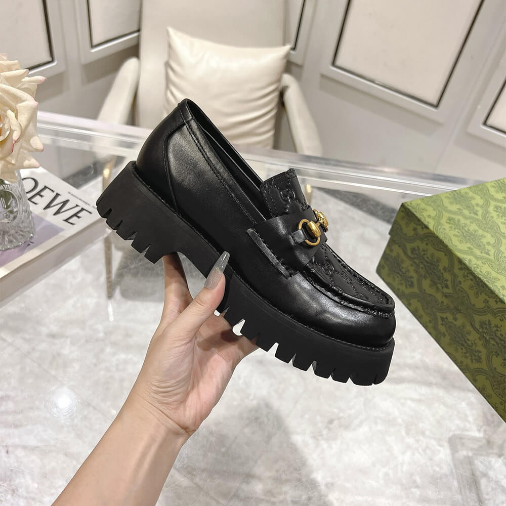 Gucci Women s Horsebit loafer with lug sole Shoes - Replica Luxury Bags™