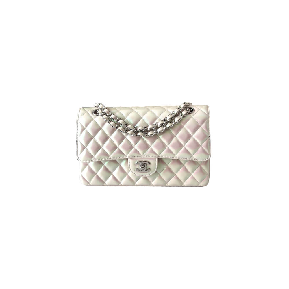 Chanel Classic Flap Handbag in Gradient Cream White with Silver Hardware - Replica Luxury Bags™