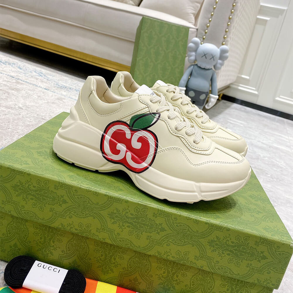 Gucci Rhyton Apple-print Sneaker Shoes - Replica Luxury Bags™