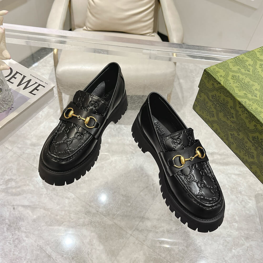 Gucci Women s Horsebit loafer with lug sole Shoes - Replica Luxury Bags™