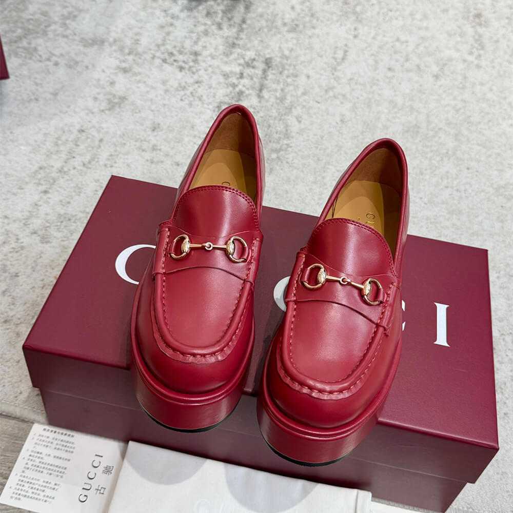 Gucci Women s Horsebit wedge loafer Shoes - Replica Luxury Bags™