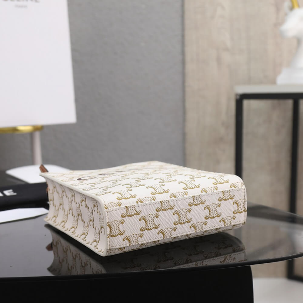 Celine Mini Vertical Cabas Bag in Triomphe Canvas With Celine Print - Replica Luxury Bags™