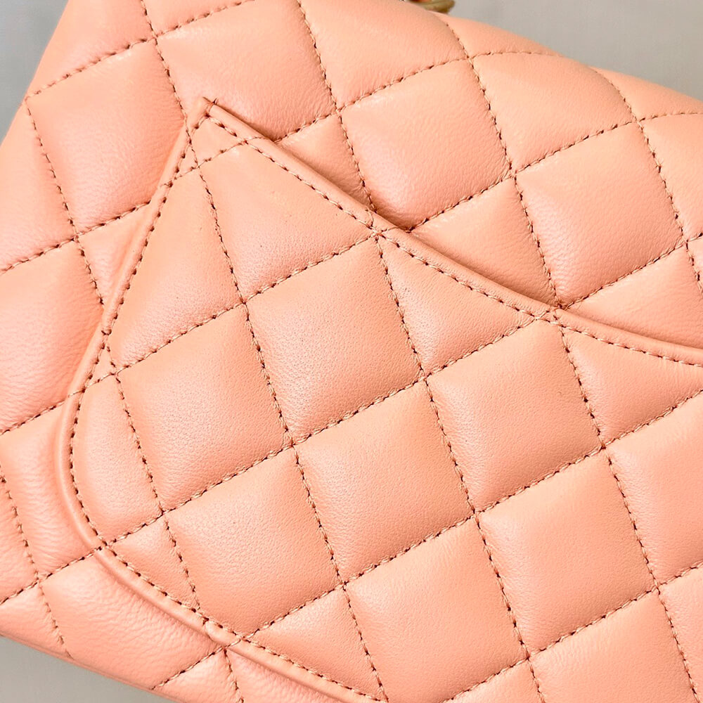Chanel Small Classic Handbag in Light Orange - Replica Luxury Bags™