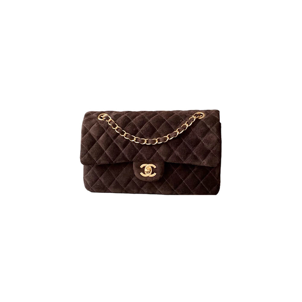 Chanel Suede Classic Double Flap Handbag - Replica Luxury Bags™