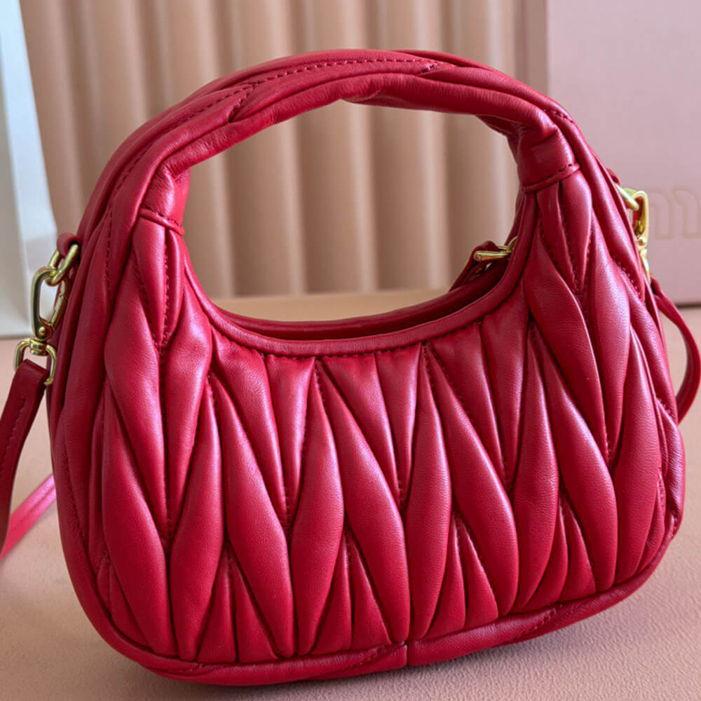 Miumiu Mini Wander Matelasse Nappa Leather Hobo Bag - Replica Luxury Bags™