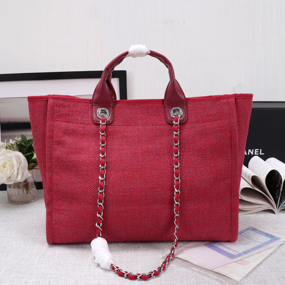 Chanel Woven Straw Raffia Striped Medium Deauville Tote Bag - Replica Luxury Bags™