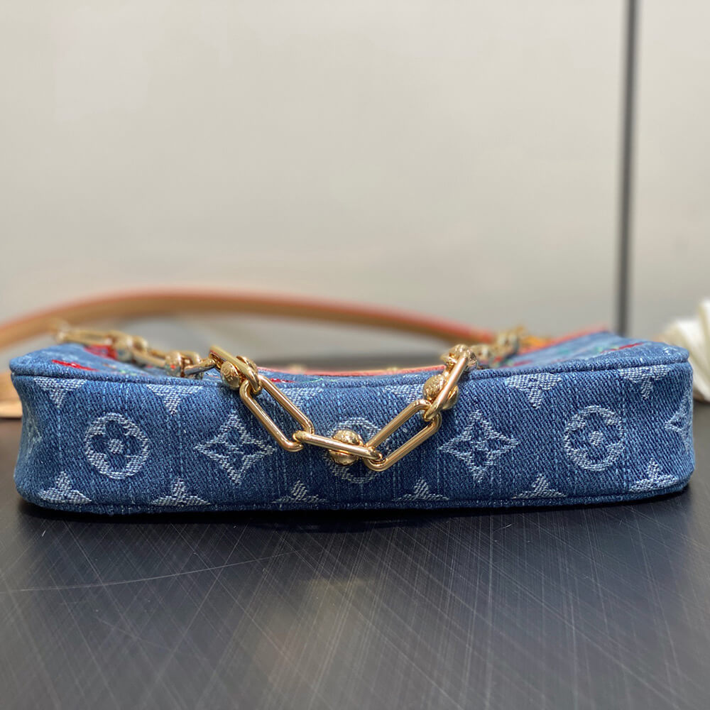 LV x TM Pochette Accessoires Monogram and Cherries Denim Bag - Replica Luxury Bags™