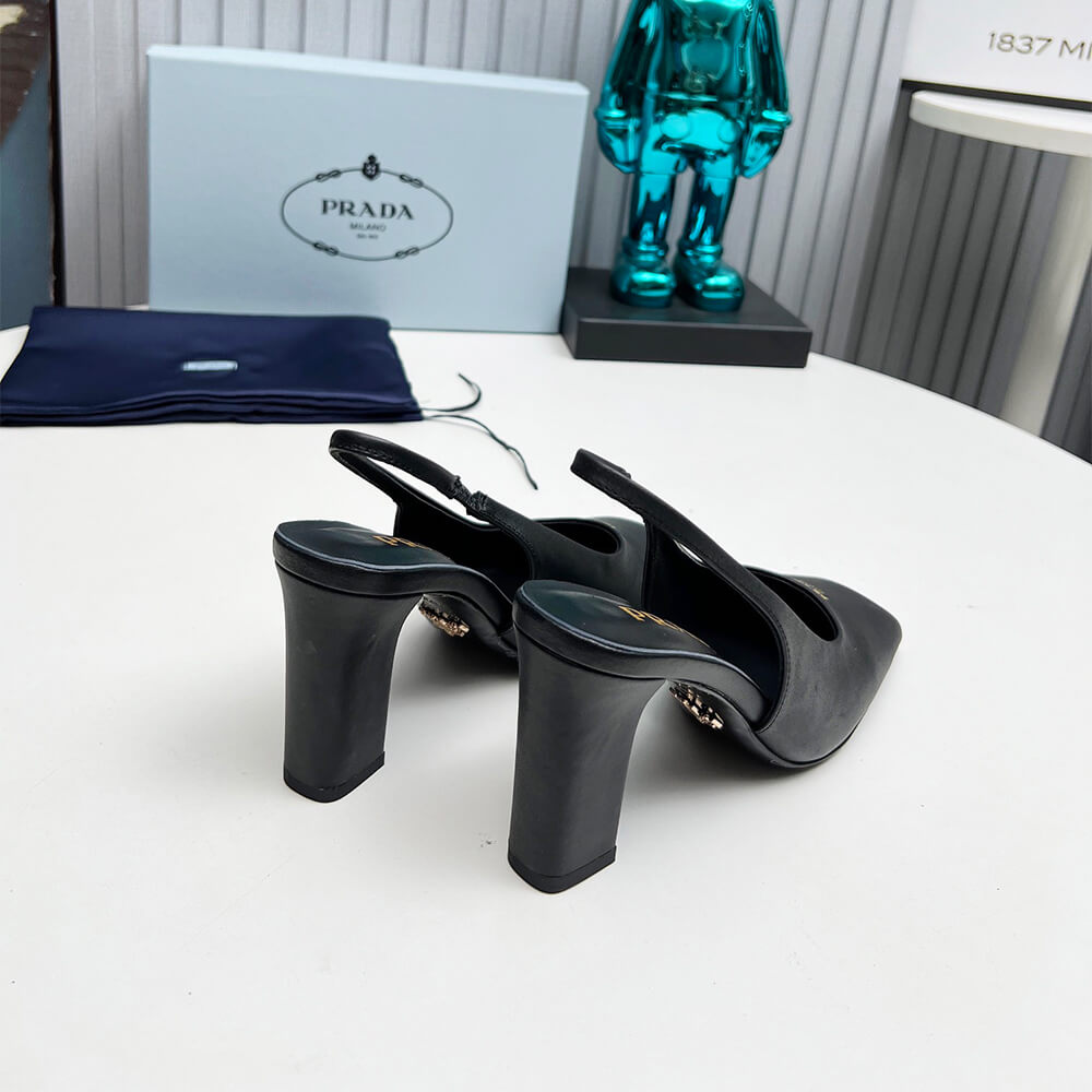 Prada Leather Slingback Pumps 85 mm Shoes - Replica Luxury Bags™