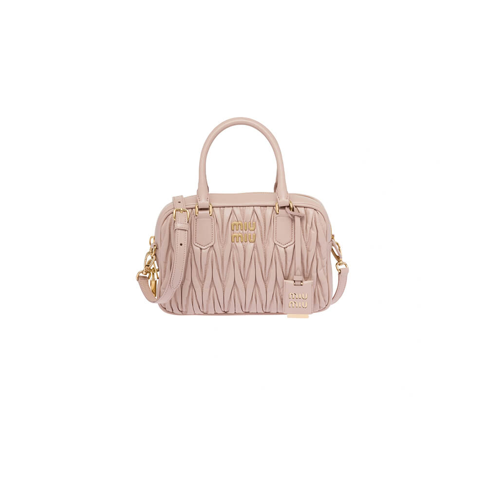 Miumiu Matelasse Nappa Leather Top Handle Bag in Pink - Replica Luxury Bags™