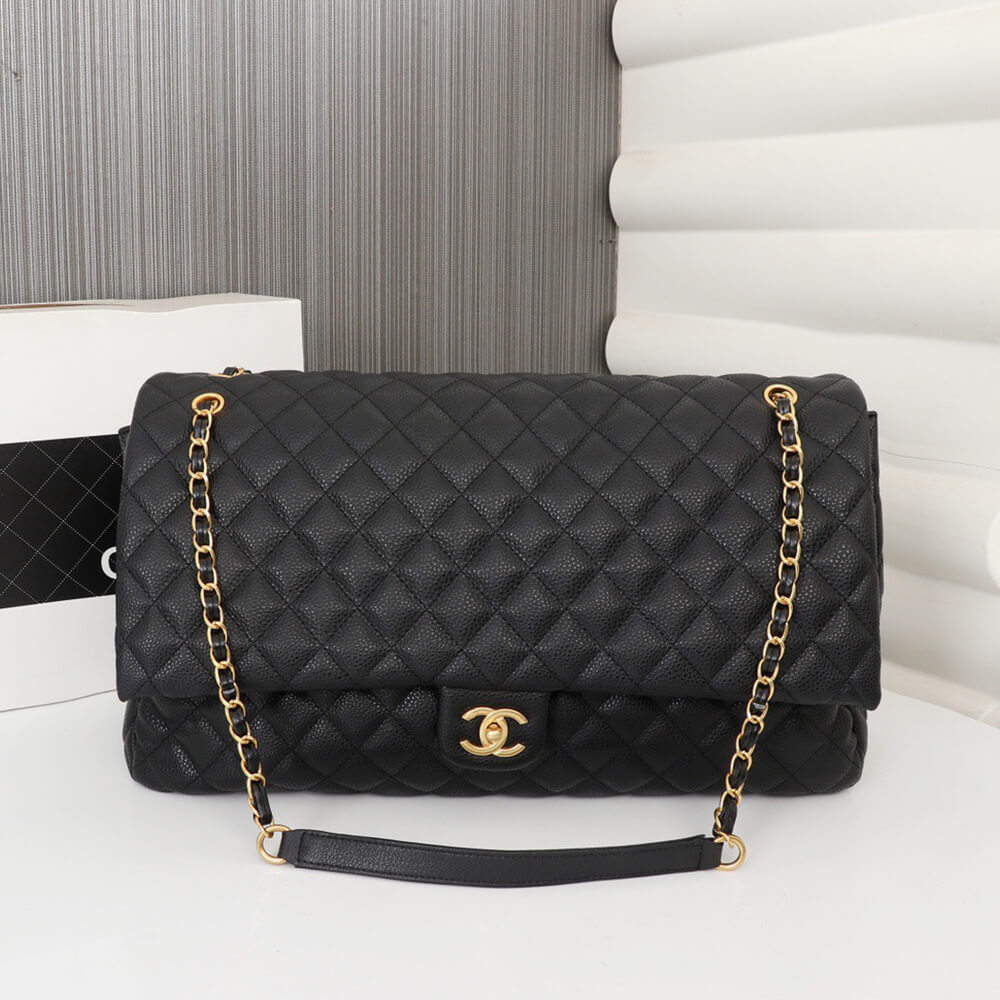 Chanel Travel Flap Bag Black - Replica Luxury Bags™