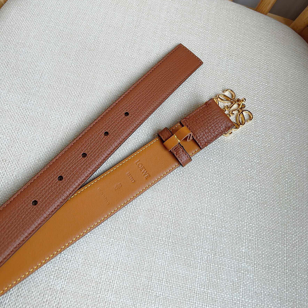 LOEWE Anagram belt in pebble grain calfskin 32mm - Replica Luxury Bags™