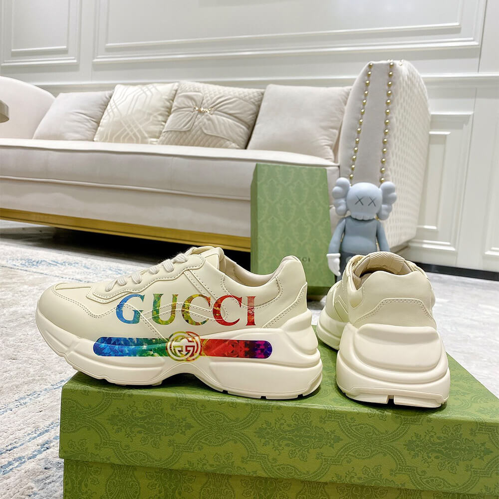 Rhyton sneaker with Gucci print Shoes - Replica Luxury Bags™