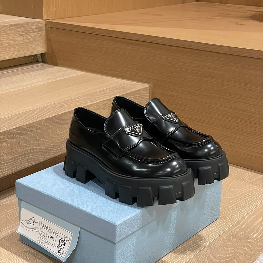 Prada Brushed leather Monolith loafers Shoes - Replica Luxury Bags™