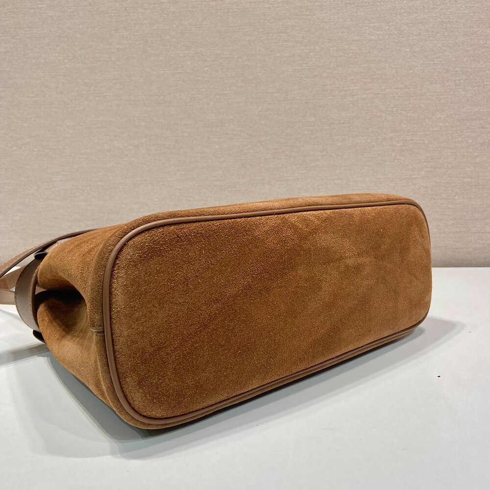 Prada Buckle Small Suede Handbag with Belt - Replica Luxury Bags™