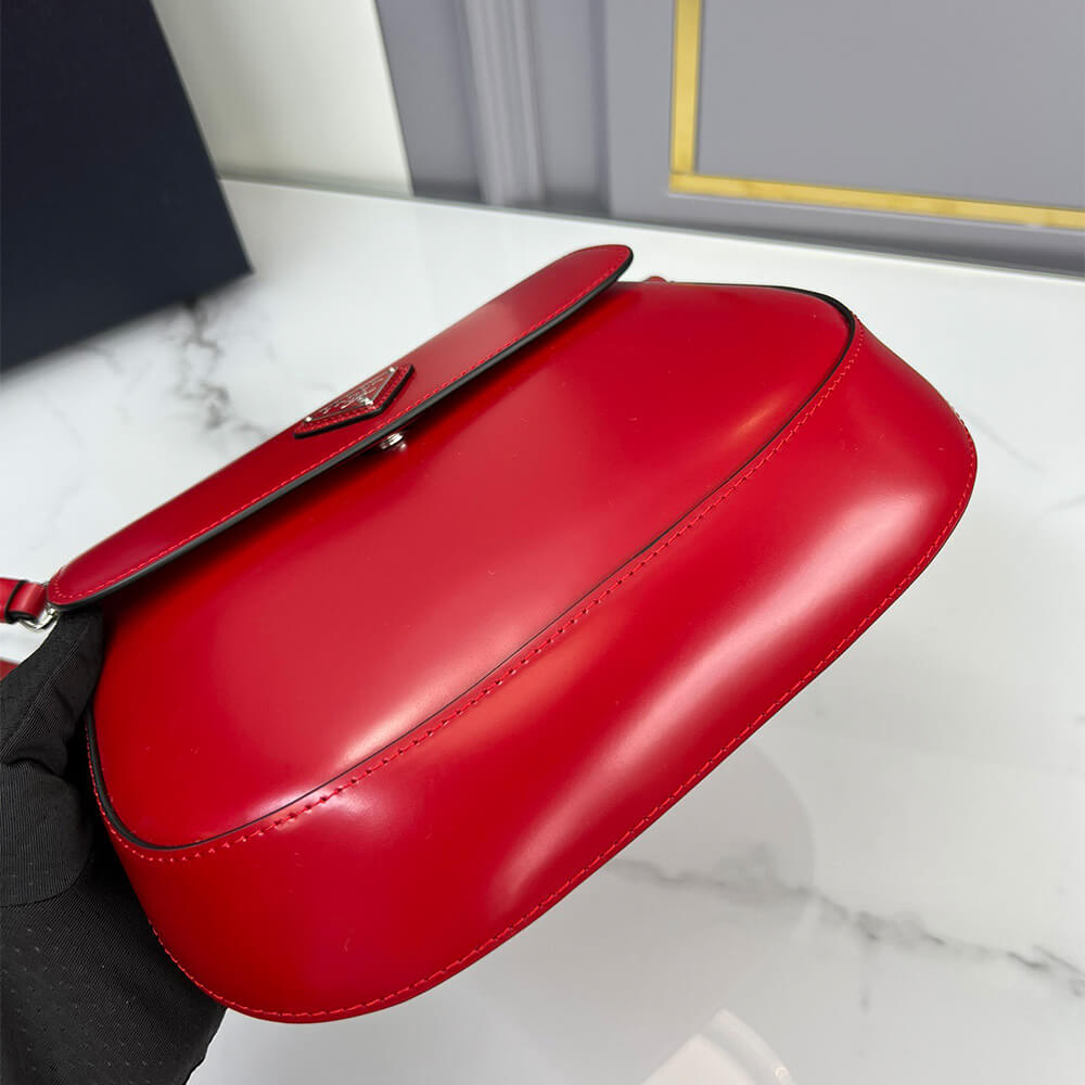 Small Prada Cleo Brushed Leather Shoulder Bag with Flap - Replica Luxury Bags™