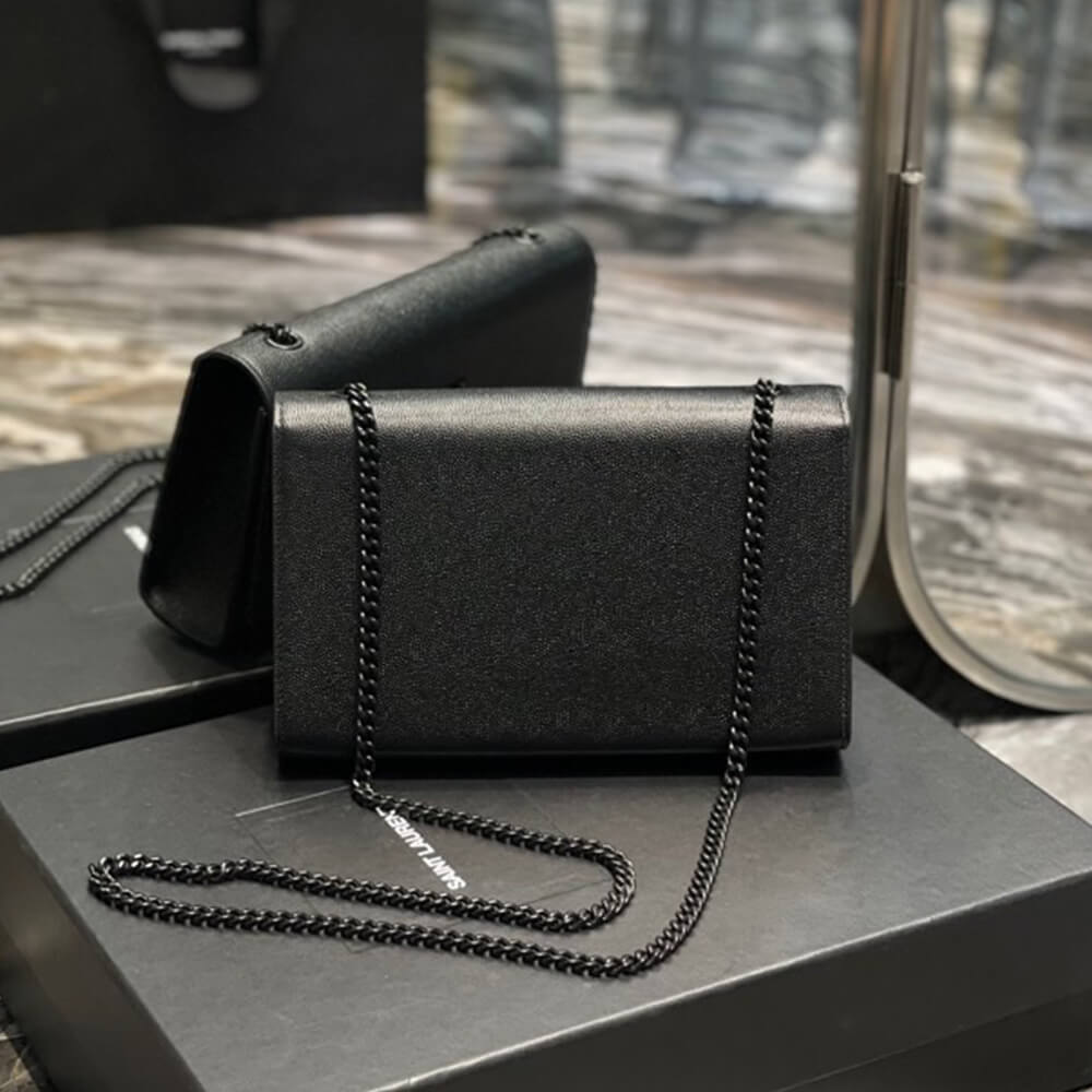 YSL Kate Medium Chain Bag In Grain De Poudre Embossed Leather - Replica Luxury Bags™