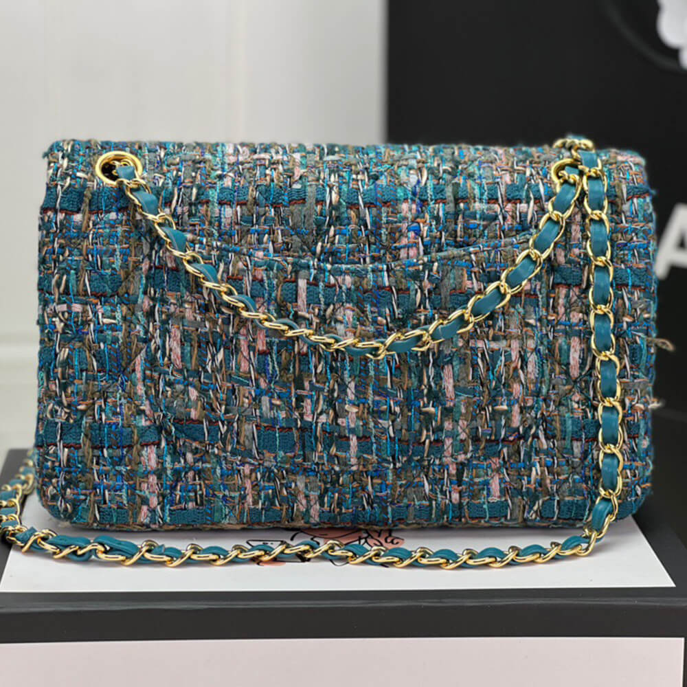Chanel Classic Flap Tweed Bag in Blue - Replica Luxury Bags™