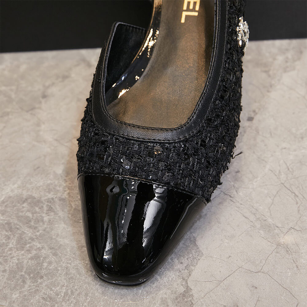 Chanel Diamond Buckle Slingbacks Shoes - Replica Luxury Bags™