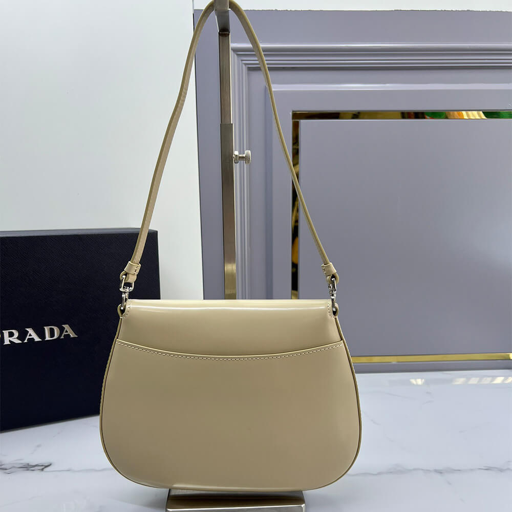 Small Prada Cleo Brushed Leather Shoulder Bag with Flap - Replica Luxury Bags™