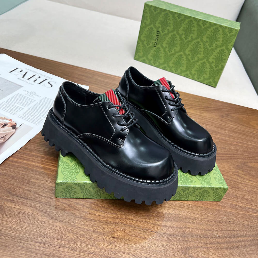 GUCCI Women s lace-up with Web Shoes - Replica Luxury Bags™