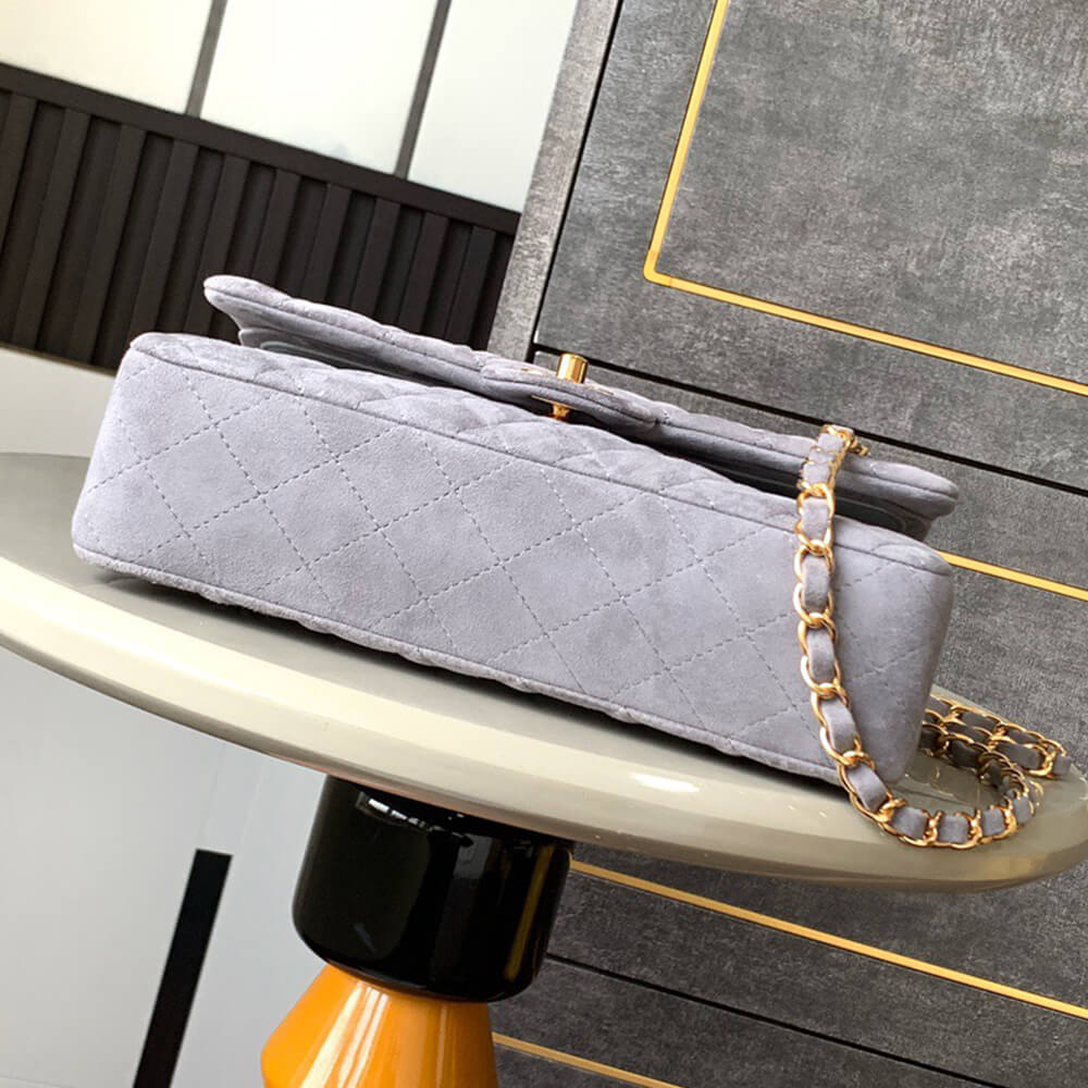 Chanel Suede Classic Double Flap Handbag - Replica Luxury Bags™