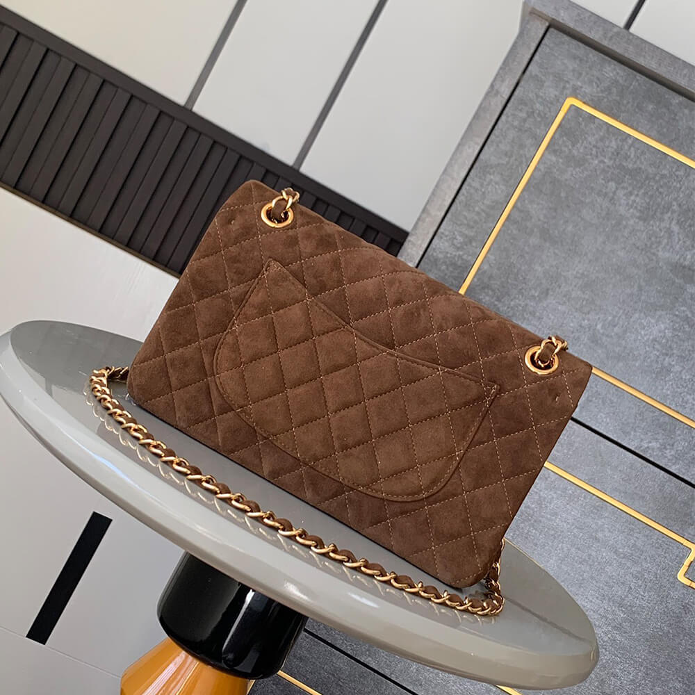 Chanel Suede Classic Double Flap Handbag - Replica Luxury Bags™