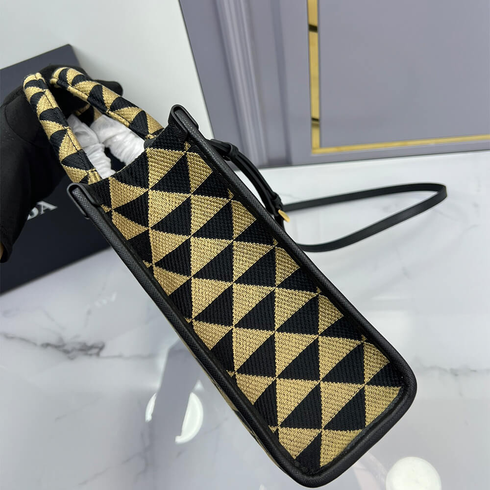 Small Prada Symbole Jacquard Fabric Handbag - Replica Luxury Bags™