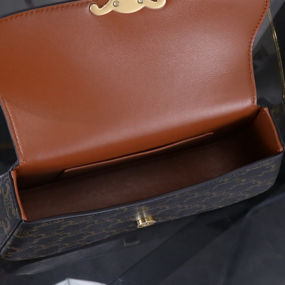 Teen Celine Lola Bag in Triomphe Canvas And Calfskin - Replica Luxury Bags™