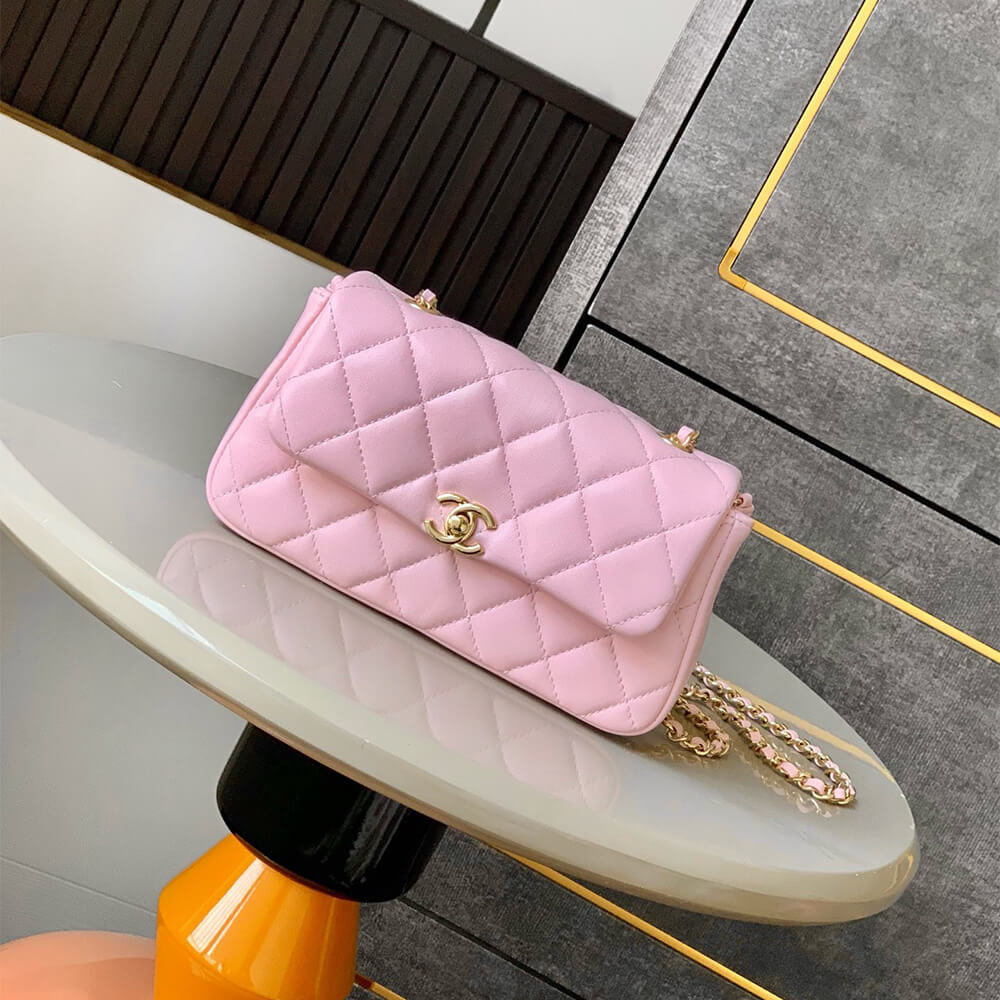 Chanel Flap Phone Holder Bag With Chain - Replica Luxury Bags™