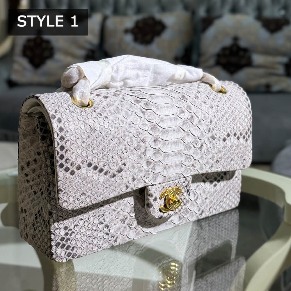 Chanel Classic Flap Medium Bag in Python - Replica Luxury Bags™