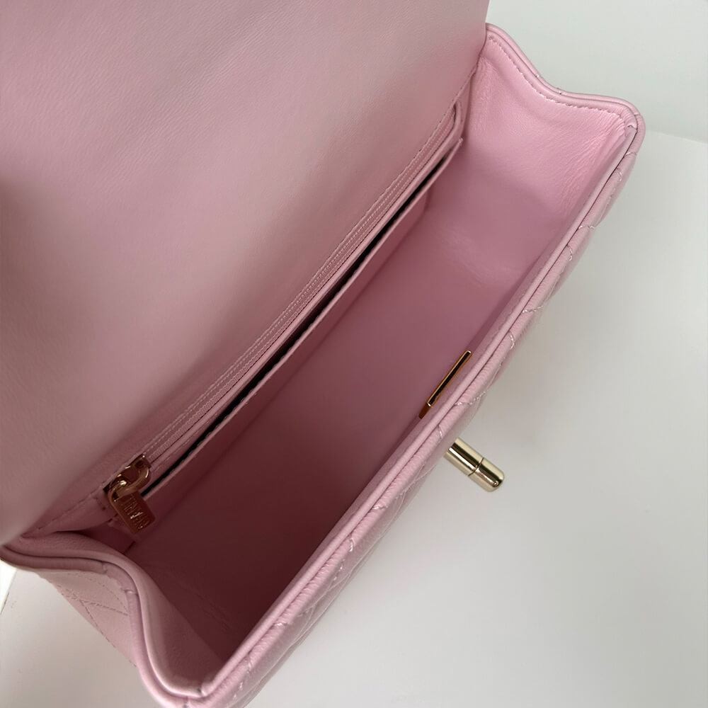 Chanel Mini Classic Handbag With Top Handle in Pink - Replica Luxury Bags™