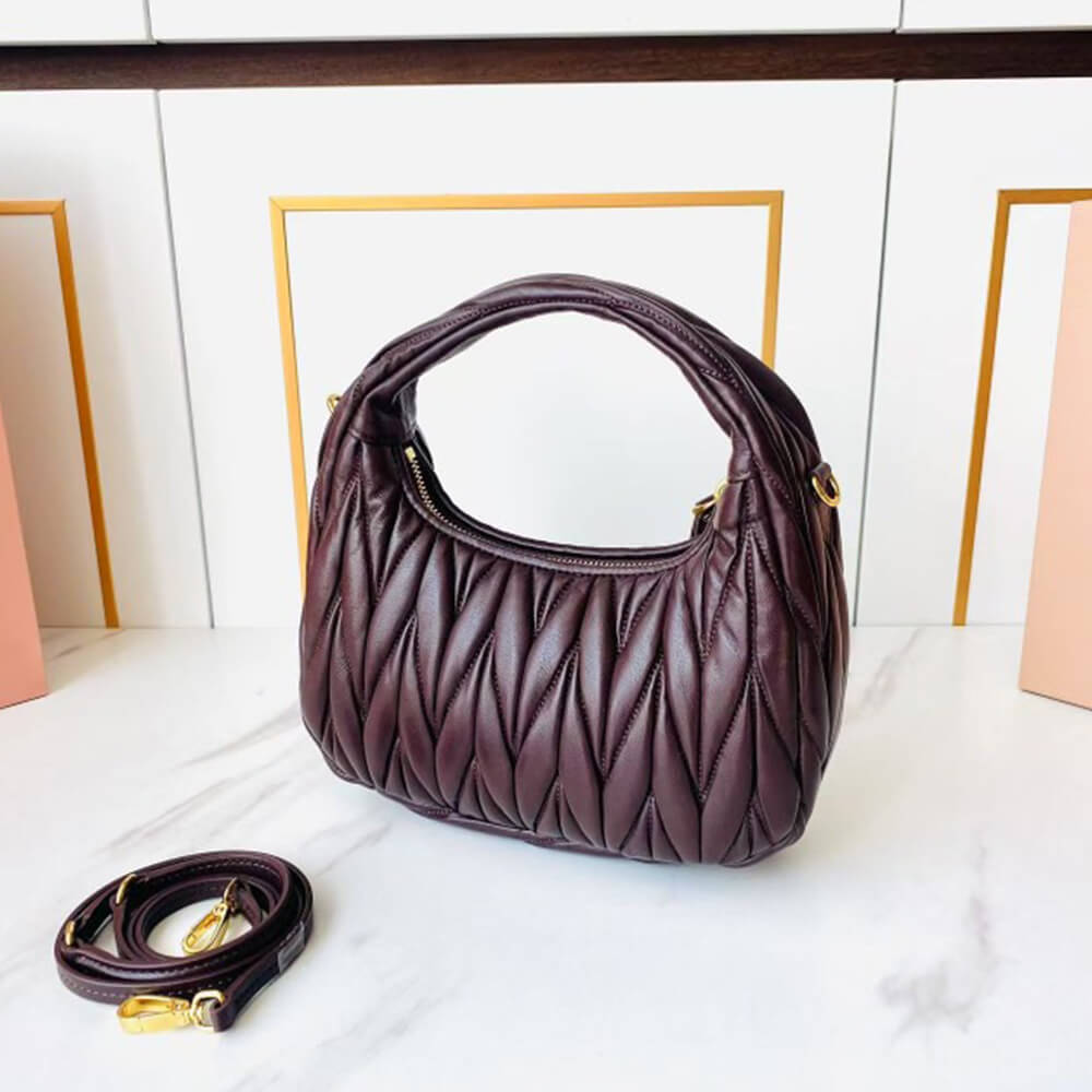 Miumiu Small Wander Matelasse Nappa Leather Hobo Bag - Replica Luxury Bags™