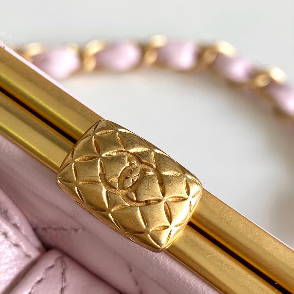 Chanel Clutch Bag With Chain Pink Bow Knot - Replica Luxury Bags™