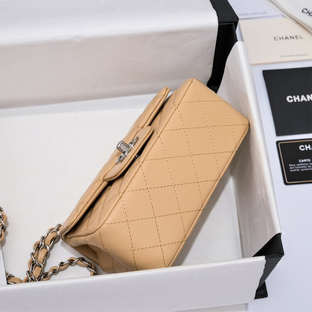 Chanel Mini Flap Bag in Nude Color and Silver Hardware - Replica Luxury Bags™