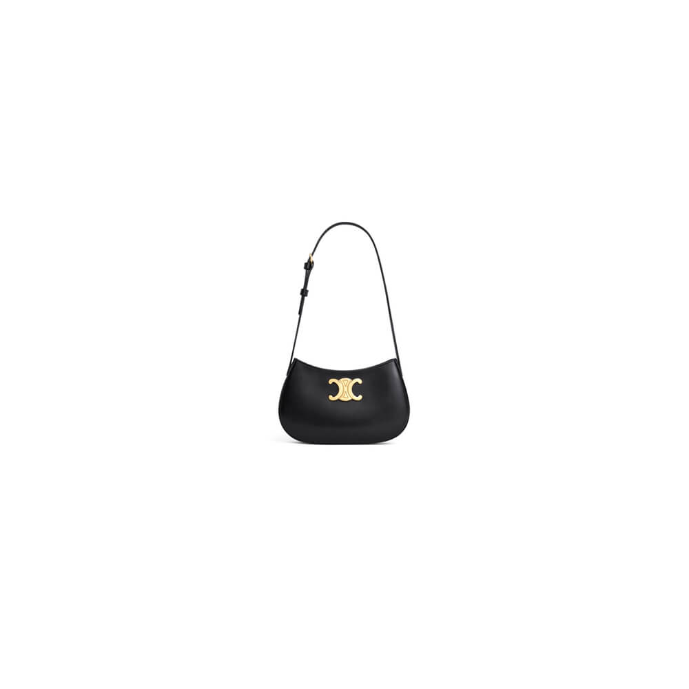 Celine Medium Tilly Bag in Black Shiny Calfskin - Replica Luxury Bags™