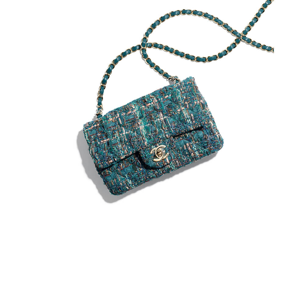 Chanel Classic Flap Tweed Bag in Blue - Replica Luxury Bags™
