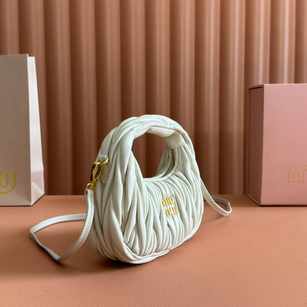 Miumiu Mini Wander Matelasse Nappa Leather Hobo Bag - Replica Luxury Bags™