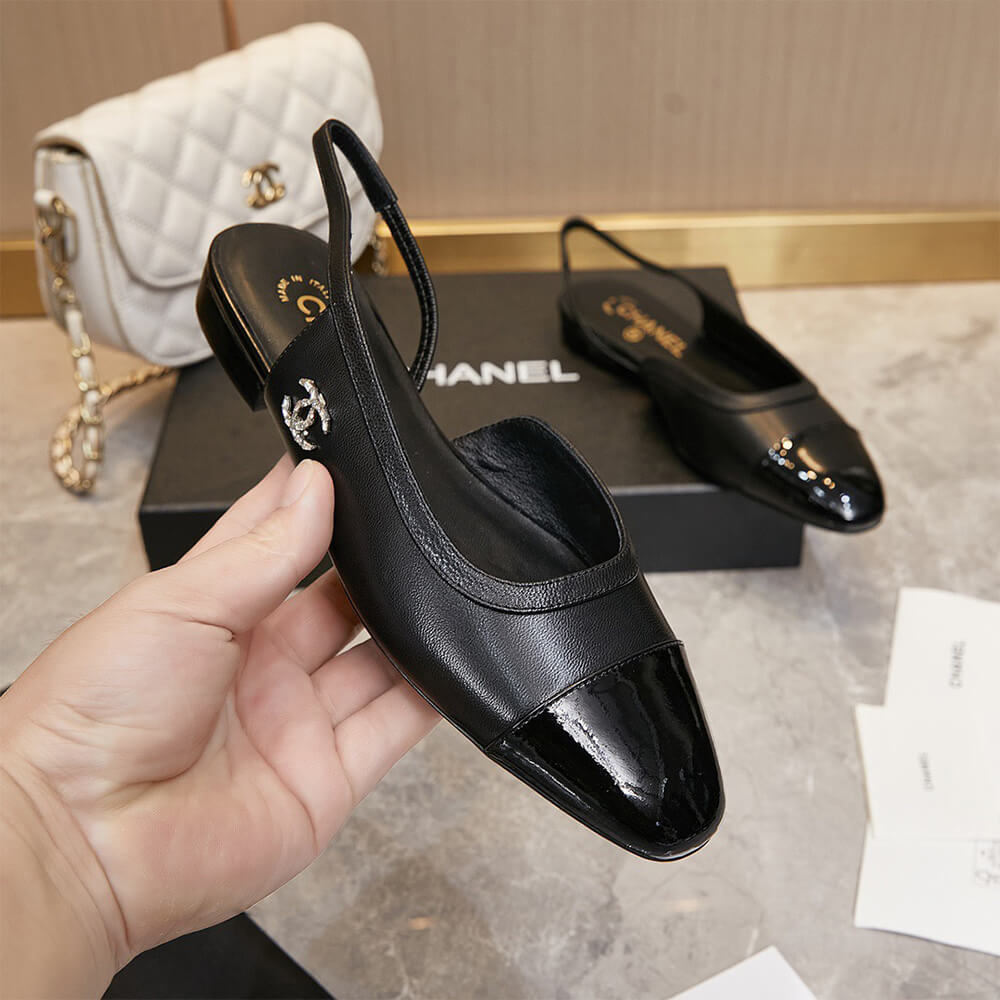 Chanel Diamond Buckle Slingbacks Shoes - Replica Luxury Bags™