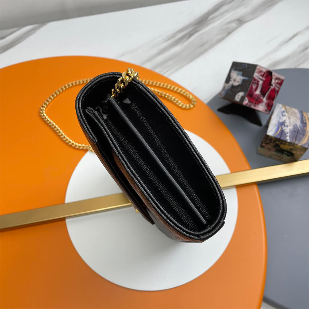 YSL Classic Cassandre Chain Wallet Bag in Grain De Poudre Leather - Replica Luxury Bags™