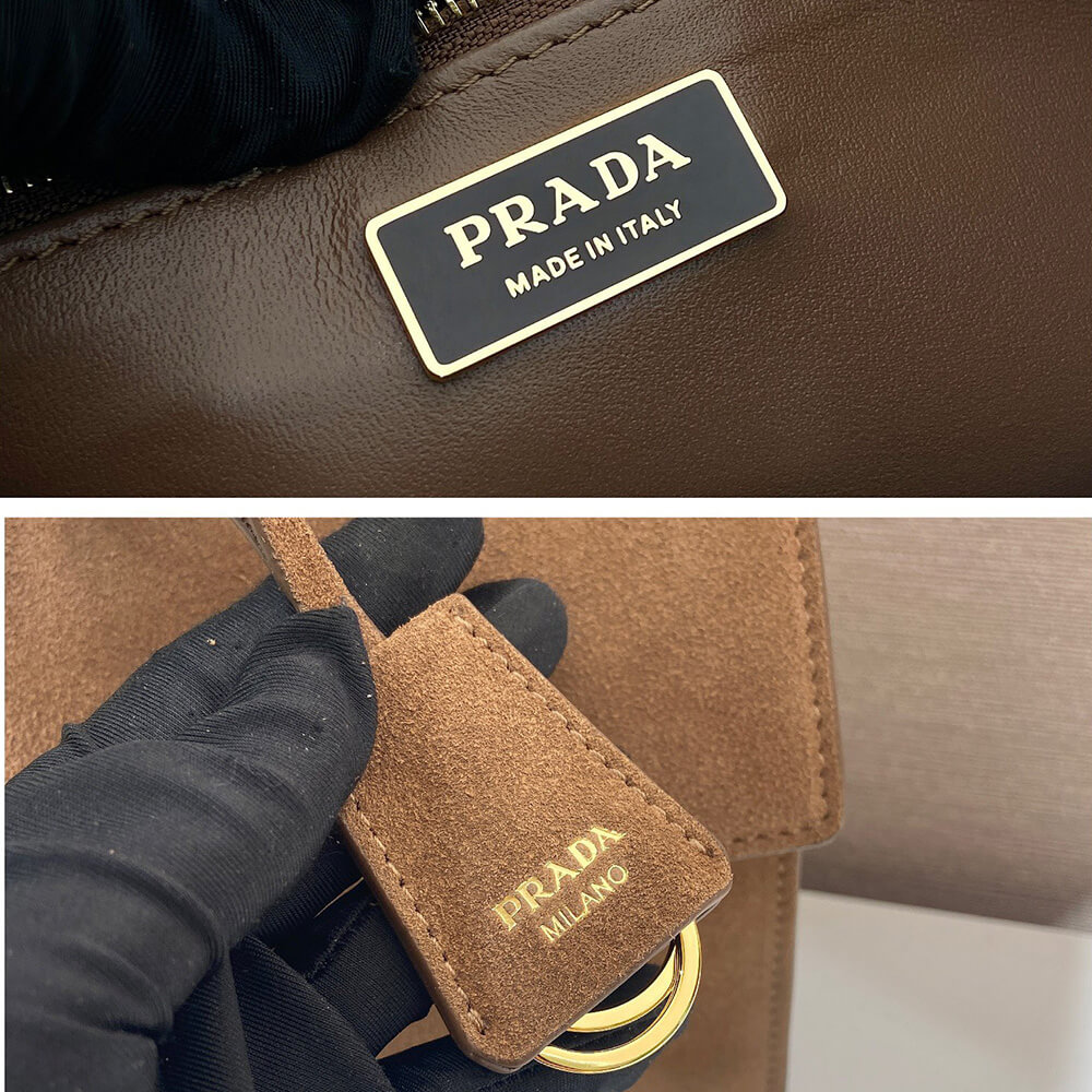 Prada Soft Sound medium suede shoulder bag - Replica Luxury Bags™