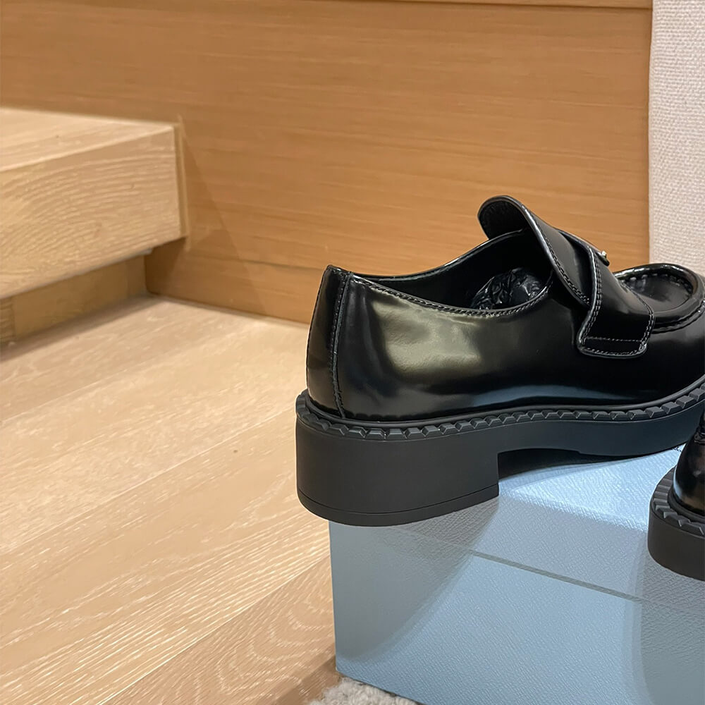 Prada chocolate brushed leather loafers Shoes - Replica Luxury Bags™