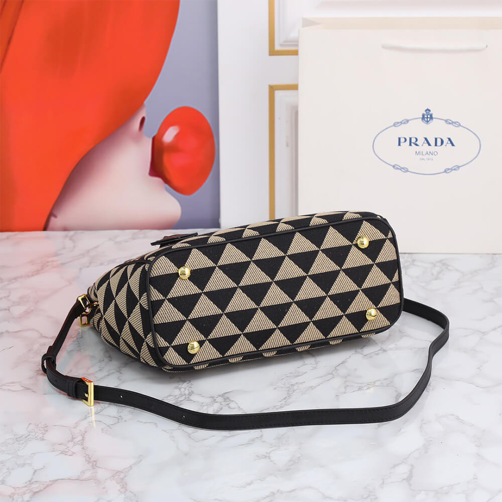 Small Prada Galleria Embroidered Fabric Bag - Replica Luxury Bags™