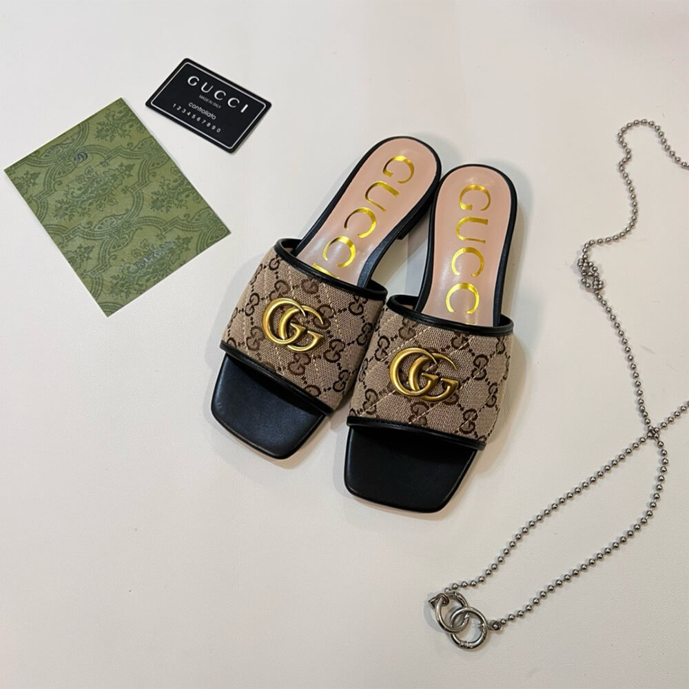 Gucci Jolie GG Canvas Slides Shoes - Replica Luxury Bags™