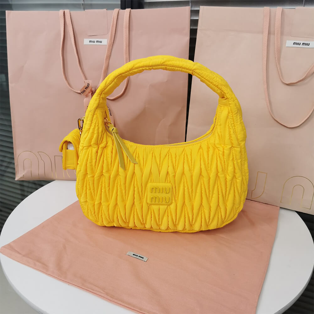 Miumiu Miu Wander Matelasse Regenerated Nylon Hobo Bag - Replica Luxury Bags™